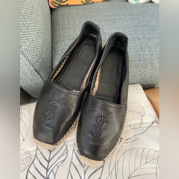 YSL logo flat Espadrilles shoes size 38 7.5 8 - Picture 4 of 14